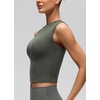 image:imageCRZ YOGA Softembrace Crop High Neck Tank Tops for Women  Soft Going Out Casual Crewneck Basic Tight Summer Sleeveless ShirtsLight Army Green