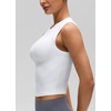 image:imageCRZ YOGA Softembrace Crop High Neck Tank Tops for Women  Soft Going Out Casual Crewneck Basic Tight Summer Sleeveless ShirtsWhite