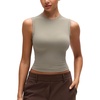 image:imageCRZ YOGA Softembrace Crop High Neck Tank Tops for Women  Soft Going Out Casual Crewneck Basic Tight Summer Sleeveless ShirtsWarm Ash Grey