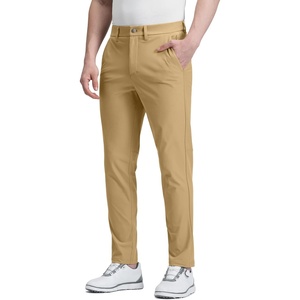 image:imageCRZ YOGA Mens All Day Comfy Golf Pants  2830323436 Quick Dry Lightweight Work Casual Trousers with PocketsKhaki Sand