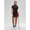 image:imageCRZ YOGA Short Sleeve Golf Polo Shirts UPF 50  Tennis Soft and Sun Protection Slim Fit Hip Length Button Placket Side Slit Tops for WomenBlack
