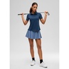 image:imageCRZ YOGA Short Sleeve Golf Polo Shirts UPF 50  Tennis Soft and Sun Protection Slim Fit Hip Length Button Placket Side Slit Tops for WomenClub Blue