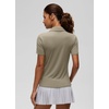image:imageCRZ YOGA Short Sleeve Golf Polo Shirts UPF 50  Tennis Soft and Sun Protection Slim Fit Hip Length Button Placket Side Slit Tops for WomenWarm Ash Grey