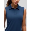image:imageCRZ YOGA Sleeveless Golf Polo Shirts UPF 50  Tennis Soft and Sun Protection Slim Fit Hip Length Button Placket Side Slit Tank Tops for WomenClub Blue
