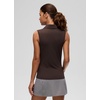 image:imageCRZ YOGA Sleeveless Golf Polo Shirts UPF 50  Tennis Soft and Sun Protection Slim Fit Hip Length Button Placket Side Slit Tank Tops for WomenHot Fudge Brown