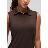 image:imageCRZ YOGA Sleeveless Golf Polo Shirts UPF 50  Tennis Soft and Sun Protection Slim Fit Hip Length Button Placket Side Slit Tank Tops for WomenHot Fudge Brown