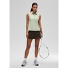 image:imageCRZ YOGA Sleeveless Golf Polo Shirts UPF 50  Tennis Soft and Sun Protection Slim Fit Hip Length Button Placket Side Slit Tank Tops for WomenJade Grey