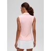 image:imageCRZ YOGA Sleeveless Golf Polo Shirts UPF 50  Tennis Soft and Sun Protection Slim Fit Hip Length Button Placket Side Slit Tank Tops for WomenStrawberry Pink
