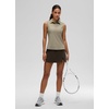 image:imageCRZ YOGA Sleeveless Golf Polo Shirts UPF 50  Tennis Soft and Sun Protection Slim Fit Hip Length Button Placket Side Slit Tank Tops for WomenWarm Ash Grey