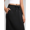 image:imageCRZ YOGA SoftAura High Waisted Midi Pencil Skirts  PeachFuzz Texture Casual Side Slit Drawstring Pockets Skort for WomenBlack