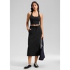 image:imageCRZ YOGA SoftAura High Waisted Midi Pencil Skirts  PeachFuzz Texture Casual Side Slit Drawstring Pockets Skort for WomenBlack