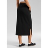 image:imageCRZ YOGA SoftAura High Waisted Midi Pencil Skirts  PeachFuzz Texture Casual Side Slit Drawstring Pockets Skort for WomenBlack