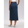 image:imageCRZ YOGA SoftAura High Waisted Midi Pencil Skirts  PeachFuzz Texture Casual Side Slit Drawstring Pockets Skort for WomenInk Blue