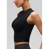 image:imageCRZ YOGA Softembrace High Neck Crop Tank Top  Workout Ultra Soft Tight Fit Wide Straps Sleeveless Shirts for WomenBlack
