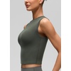 image:imageCRZ YOGA Softembrace High Neck Crop Tank Top  Workout Ultra Soft Tight Fit Wide Straps Sleeveless Shirts for WomenLight Army Green