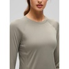 image:imageCRZ YOGA UPF 50 Long Sleeve Sun Shirt  Hiking Light and Sun Protection Classic Fit Hip Length Thumbholes Crewneck Tops for WomenWarm Ash Grey
