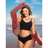 image:imageCRZ YOGA V Shaped Longline Bikini Tops  Builtin Pads AD Cup Cropped Adjustable Spaghetti Straps Swim Bathing Suit for WomenBlack
