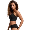 image:imageCRZ YOGA V Shaped Longline Bikini Tops  Builtin Pads AD Cup Cropped Adjustable Spaghetti Straps Swim Bathing Suit for WomenBlack