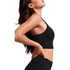 image:imageCRZ YOGA V Shaped Longline Bikini Tops  Builtin Pads AD Cup Cropped Adjustable Spaghetti Straps Swim Bathing Suit for WomenBlack