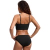 image:imageCRZ YOGA V Shaped Longline Bikini Tops  Builtin Pads AD Cup Cropped Adjustable Spaghetti Straps Swim Bathing Suit for WomenBlack