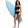 image:imageCRZ YOGA V Shaped Longline Bikini Tops  Builtin Pads AD Cup Cropped Adjustable Spaghetti Straps Swim Bathing Suit for WomenBlack
