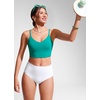 image:imageCRZ YOGA V Shaped Longline Bikini Tops  Builtin Pads AD Cup Cropped Adjustable Spaghetti Straps Swim Bathing Suit for WomenBlarney Green