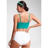 image:imageCRZ YOGA V Shaped Longline Bikini Tops  Builtin Pads AD Cup Cropped Adjustable Spaghetti Straps Swim Bathing Suit for WomenBlarney Green
