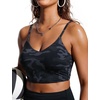 image:imageCRZ YOGA V Shaped Longline Bikini Tops  Builtin Pads AD Cup Cropped Adjustable Spaghetti Straps Swim Bathing Suit for WomenCamouflage Gray
