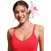 image:imageCRZ YOGA V Shaped Longline Bikini Tops  Builtin Pads AD Cup Cropped Adjustable Spaghetti Straps Swim Bathing Suit for WomenDeep Red