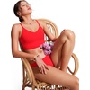 image:imageCRZ YOGA V Shaped Longline Bikini Tops  Builtin Pads AD Cup Cropped Adjustable Spaghetti Straps Swim Bathing Suit for WomenDeep Red