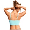 image:imageCRZ YOGA V Shaped Longline Bikini Tops  Builtin Pads AD Cup Cropped Adjustable Spaghetti Straps Swim Bathing Suit for WomenHydra Blue