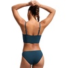 image:imageCRZ YOGA V Shaped Longline Bikini Tops  Builtin Pads AD Cup Cropped Adjustable Spaghetti Straps Swim Bathing Suit for WomenInsignia Blue