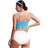 image:imageCRZ YOGA V Shaped Longline Bikini Tops  Builtin Pads AD Cup Cropped Adjustable Spaghetti Straps Swim Bathing Suit for WomenKayak Blue