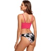 image:imageCRZ YOGA V Shaped Longline Bikini Tops  Builtin Pads AD Cup Cropped Adjustable Spaghetti Straps Swim Bathing Suit for WomenMagenta