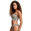 image:imageCRZ YOGA V Shaped Longline Bikini Tops  Builtin Pads AD Cup Cropped Adjustable Spaghetti Straps Swim Bathing Suit for WomenPrimulin Leopard