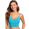 image:imageCRZ YOGA V Shaped Longline Bikini Tops  Builtin Pads AD Cup Cropped Adjustable Spaghetti Straps Swim Bathing Suit for WomenTurquoise
