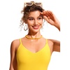 image:imageCRZ YOGA V Shaped Longline Bikini Tops  Builtin Pads AD Cup Cropped Adjustable Spaghetti Straps Swim Bathing Suit for WomenVisibility Yellow