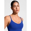 image:imageCRZ YOGA V Shaped Longline Bikini Tops  Builtin Pads AD Cup Cropped Adjustable Spaghetti Straps Swim Bathing Suit for WomenWaves Blue