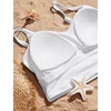 image:imageCRZ YOGA V Shaped Longline Bikini Tops  Builtin Pads AD Cup Cropped Adjustable Spaghetti Straps Swim Bathing Suit for WomenWhite