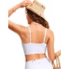 image:imageCRZ YOGA V Shaped Longline Bikini Tops  Builtin Pads AD Cup Cropped Adjustable Spaghetti Straps Swim Bathing Suit for WomenWhite