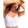 image:imageCRZ YOGA V Shaped Longline Bikini Tops  Builtin Pads AD Cup Cropped Adjustable Spaghetti Straps Swim Bathing Suit for WomenWhite