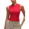 image:imageCRZ YOGA Softembrace High Neck Crop Tank Top  Workout Ultra Soft Tight Fit Wide Straps Sleeveless Shirts for WomenAurora Red