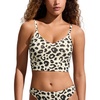 image:imageCRZ YOGA V Shaped Longline Bikini Tops  Builtin Pads AD Cup Cropped Adjustable Spaghetti Straps Swim Bathing Suit for WomenPrimulin Leopard