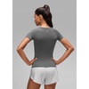 image:imageCRZ YOGA Seamless Crewneck TShirt  Training ChafeFree Slim Fit Hip Length Raglan Sleeves Workout Short Sleeve Tops for WomenAsh Grey