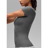 image:imageCRZ YOGA Seamless Crewneck TShirt  Training ChafeFree Slim Fit Hip Length Raglan Sleeves Workout Short Sleeve Tops for WomenAsh Grey