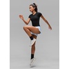 image:imageCRZ YOGA Seamless Crewneck TShirt  Training ChafeFree Slim Fit Hip Length Raglan Sleeves Workout Short Sleeve Tops for WomenBlack
