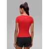 image:imageCRZ YOGA Seamless Crewneck TShirt  Training ChafeFree Slim Fit Hip Length Raglan Sleeves Workout Short Sleeve Tops for WomenDeep Red