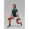 image:imageCRZ YOGA Seamless Crewneck TShirt  Training ChafeFree Slim Fit Hip Length Raglan Sleeves Workout Short Sleeve Tops for WomenForest Green