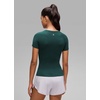 image:imageCRZ YOGA Seamless Crewneck TShirt  Training ChafeFree Slim Fit Hip Length Raglan Sleeves Workout Short Sleeve Tops for WomenForest Green