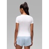 image:imageCRZ YOGA Seamless Crewneck TShirt  Training ChafeFree Slim Fit Hip Length Raglan Sleeves Workout Short Sleeve Tops for WomenWhite